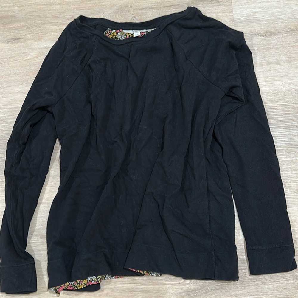 LOFT small Mixed Media Cotton Pullover Sweater